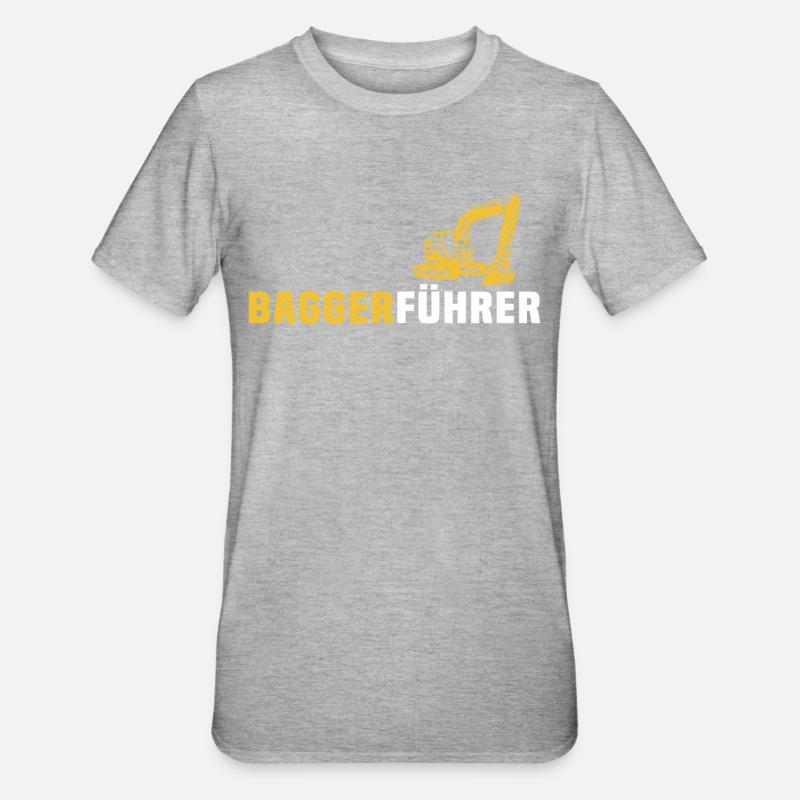 Bagger Ich Liebe Baggerfahrer - Unisex Polycotton T-Shirt - Grau meliert