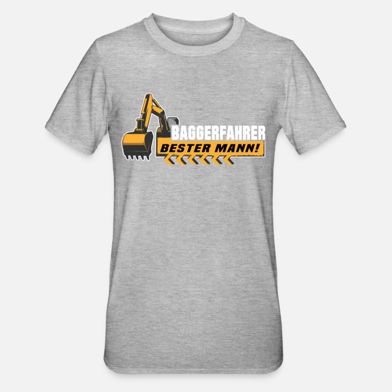 Baggerführer Baggerfahrer - Unisex Polycotton T-Shirt - Grau meliert
