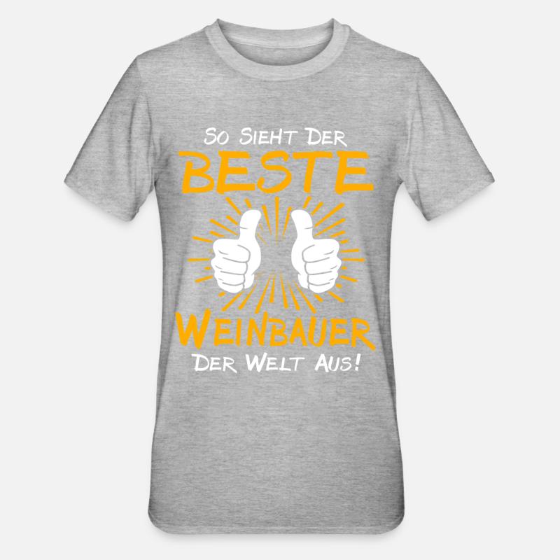 Weinbauer Geschenkidee - Unisex Polycotton T-Shirt - Grau meliert