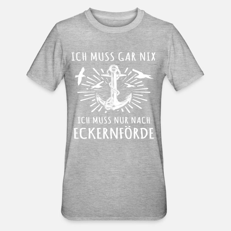 Eckernförde Eckernförder - Unisex Polycotton T-Shirt - Grau meliert
