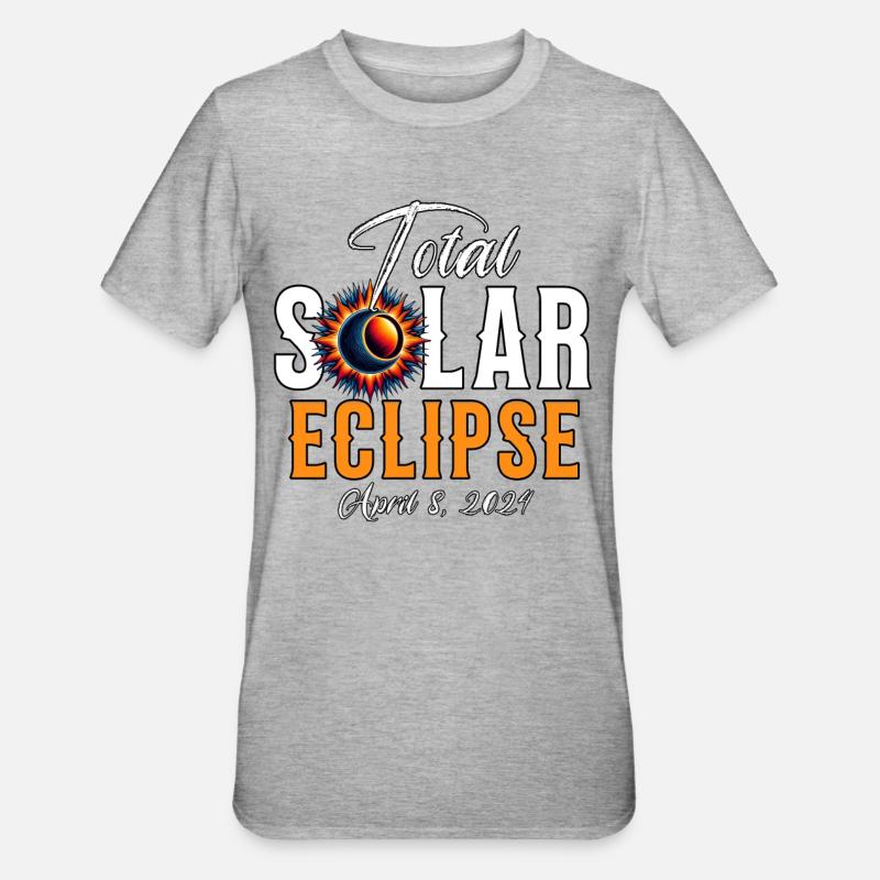 Solar Eclipse 2024 - Unisex Polycotton T-Shirt - heather grey