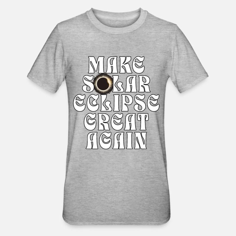 Solar Eclipse 2024 - Unisex Polycotton T-Shirt - heather grey