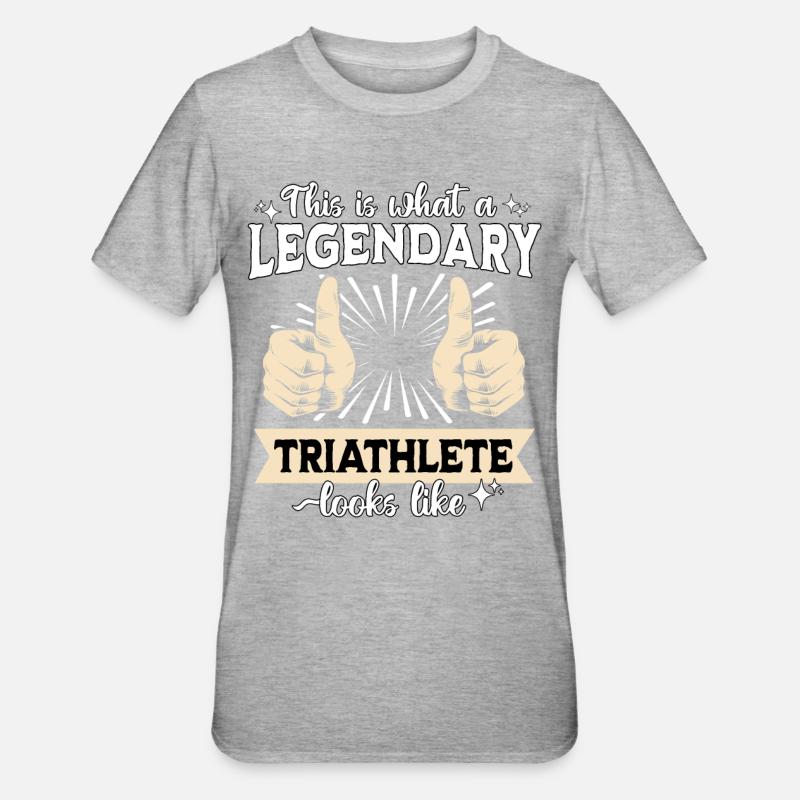 Legendärer Triathlet - Unisex Polycotton T-Shirt - Grau meliert