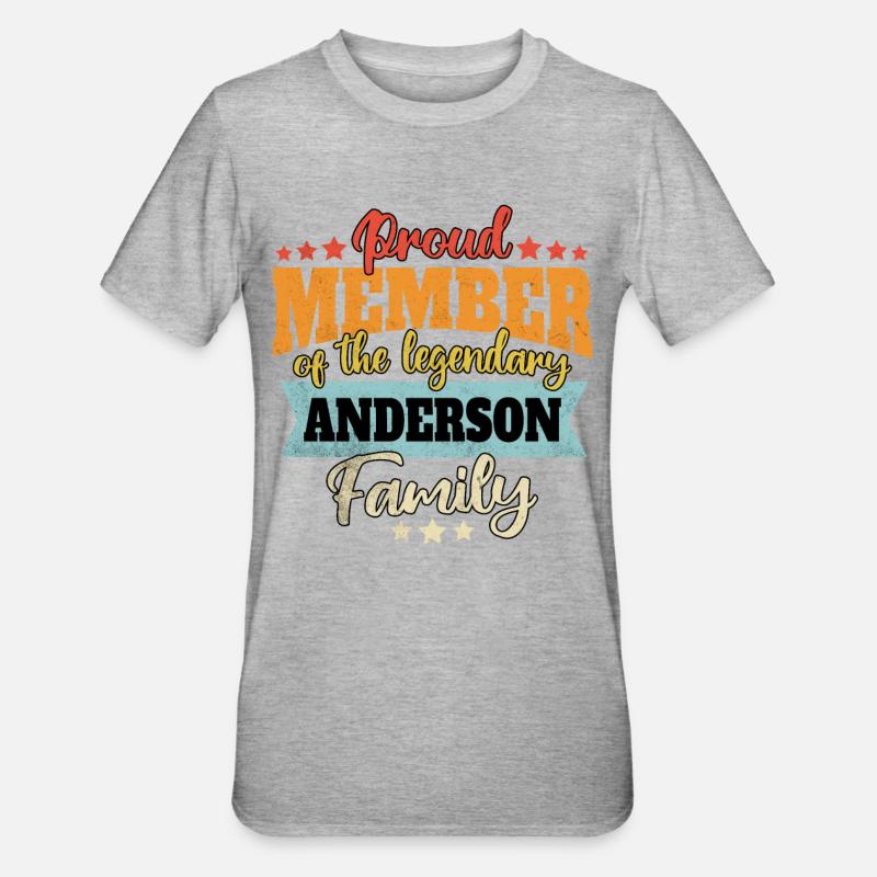 Nom : Anderson - T-shirt polycoton Unisexe - gris chiné