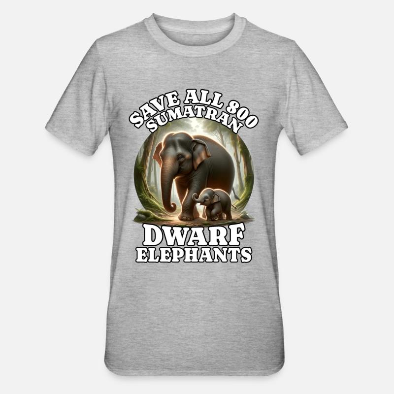 Save Dwarf Elephant - Unisex Polycotton T-Shirt - heather grey