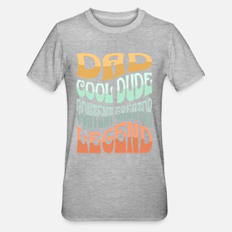 Papa Content Creator - Unisex Polycotton T-Shirt - Grau meliert