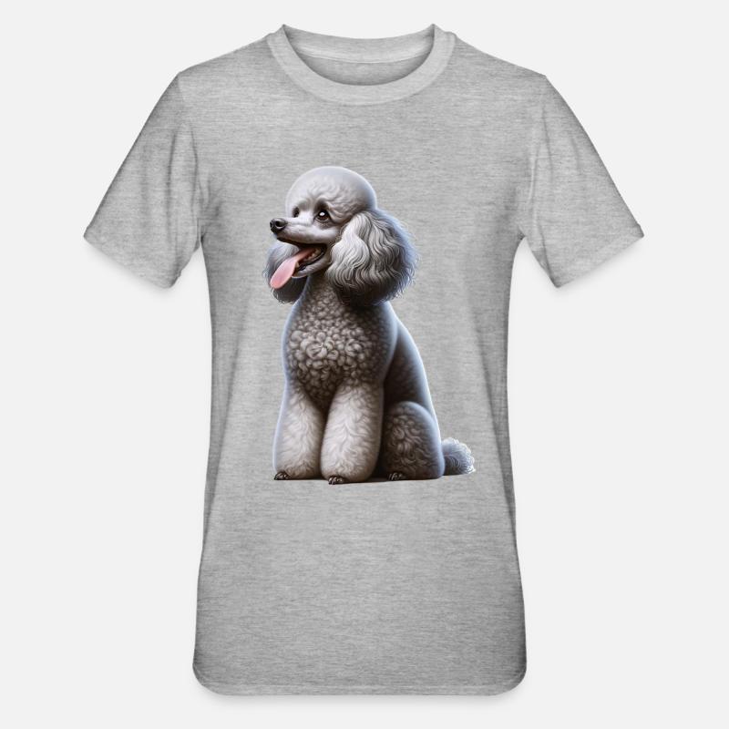 Caniche de pudel - T-shirt polycoton Unisexe - gris chiné