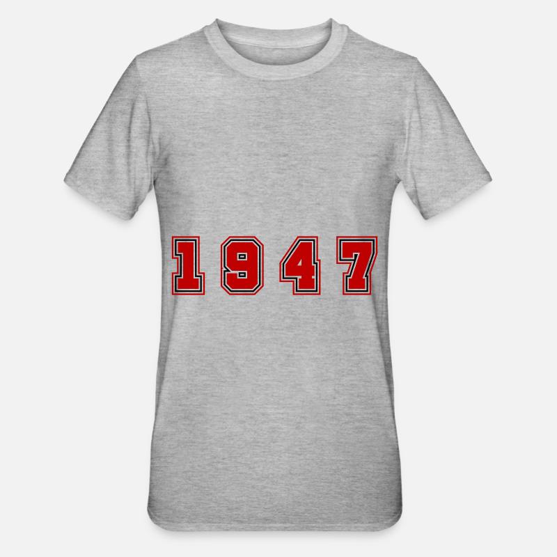 Numéro de l’année 1947 - T-shirt polycoton Unisexe - gris chiné