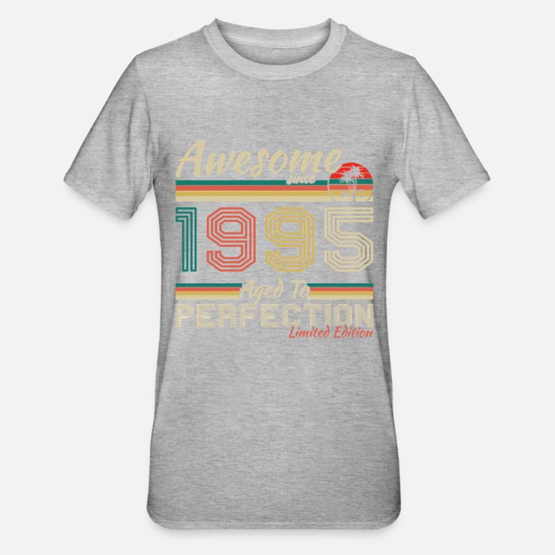 1995 Vintage Retro fødselsdagsgave - Unisex polycotton T-shirt - grå meleret