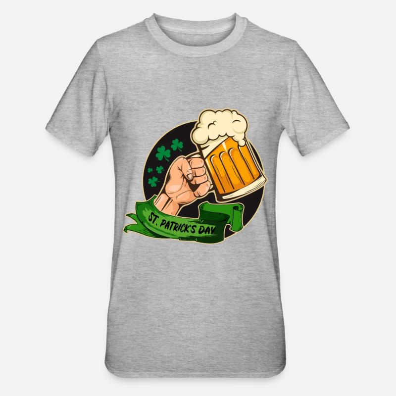 La Saint-Patrick - T-shirt polycoton Unisexe - gris chiné