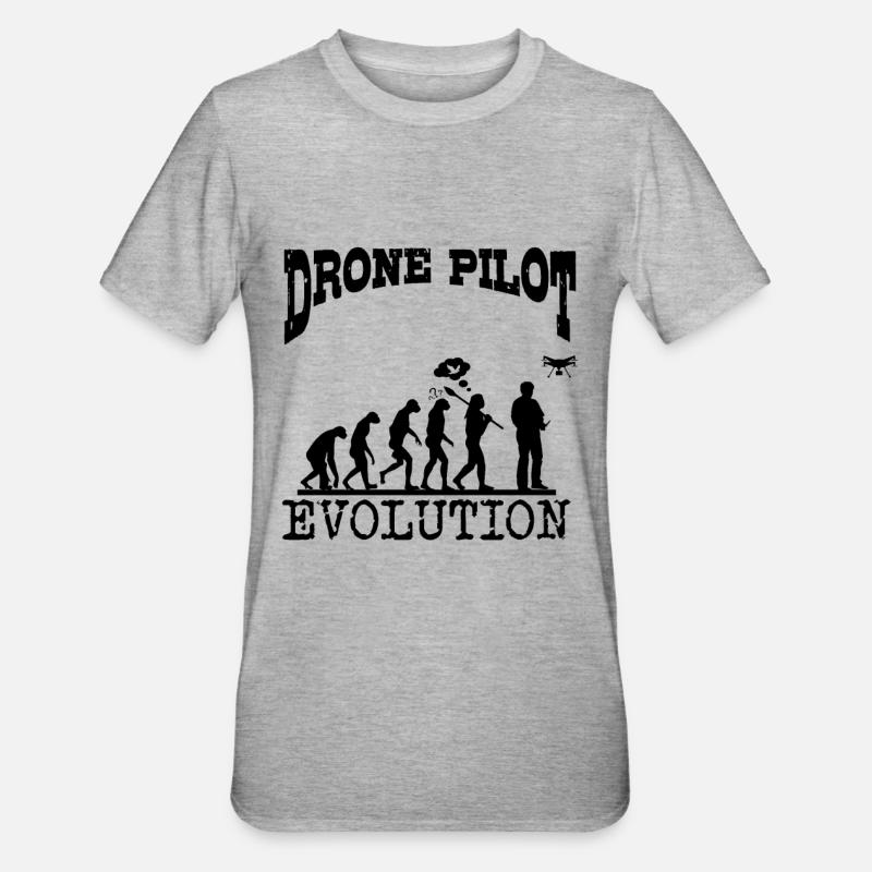 Drone evolution - Unisex Polycotton T-Shirt - heather grey