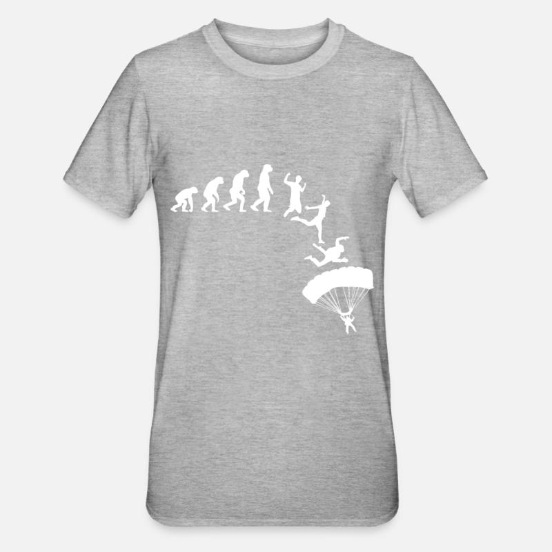 Evolution Skydiver Skydiver Gift - T-shirt polycoton Unisexe - gris chiné