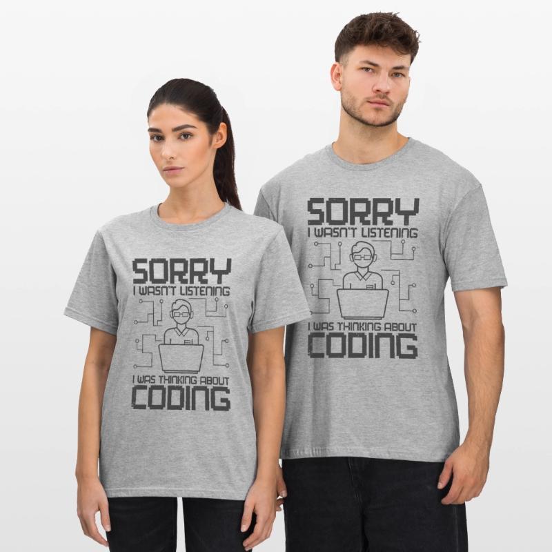 Programmeurs logiciels Web Coder Coding développeur T-shirt polycoton Unisexe