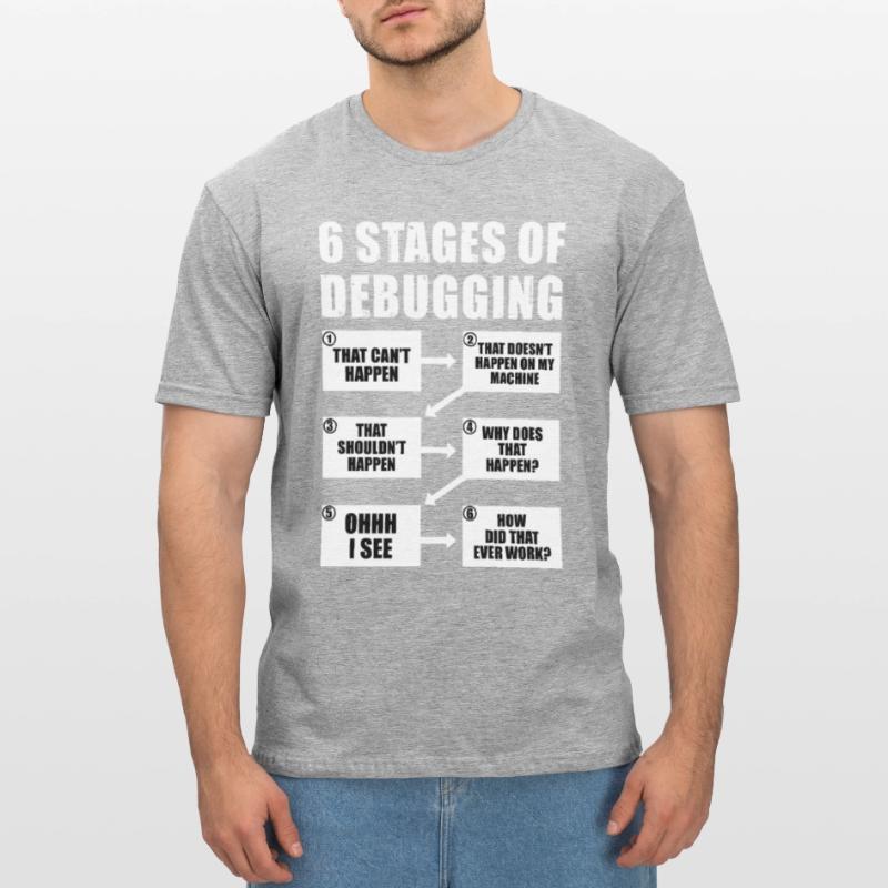 6 Stufen des Debug-Programmierer-Geschenks Unisex Polycotton T-Shirt