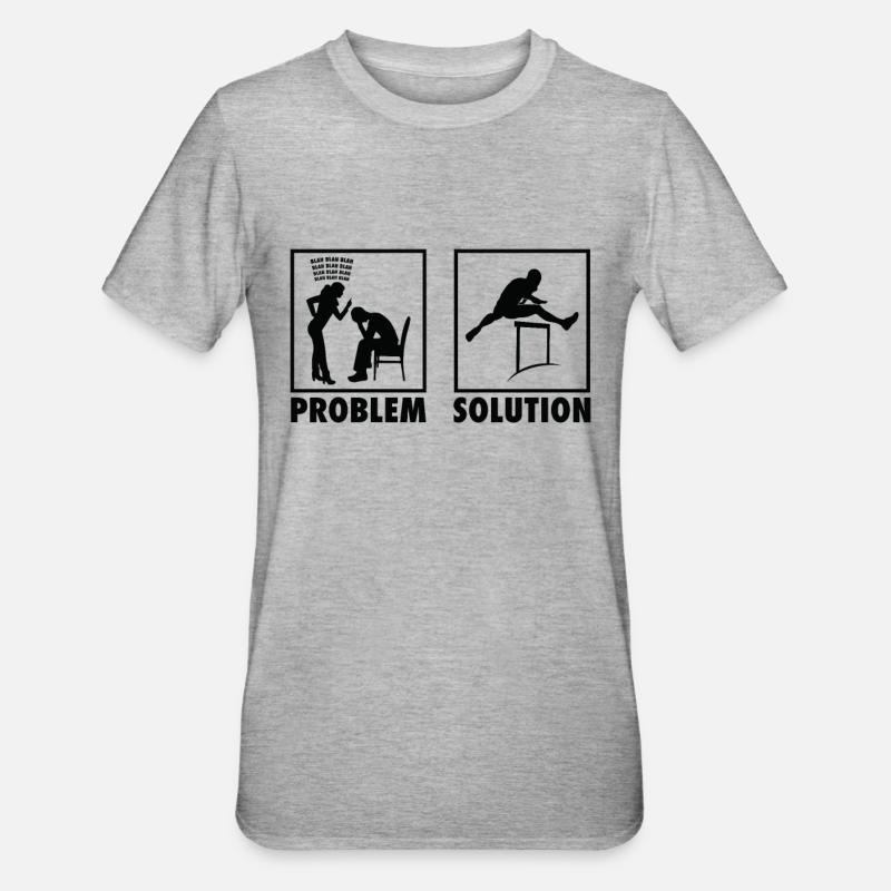 Athletics Athletes Statement Problem Solution. - Unisex Polycotton T-Shirt - heather grey