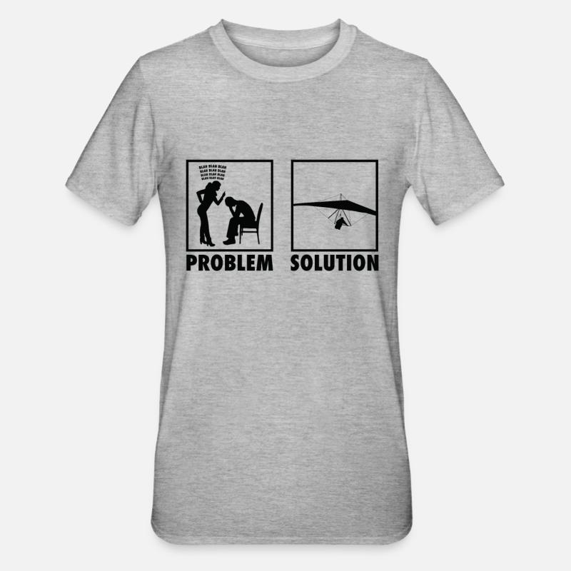 Paragliding Paragliders Statement Problem - Unisex Polycotton T-Shirt - Grau meliert