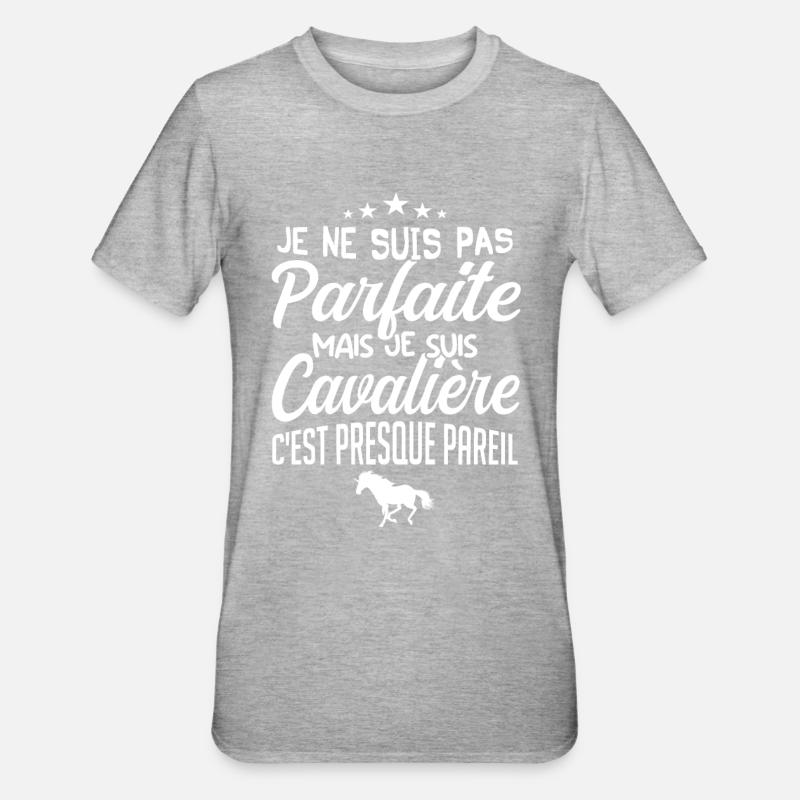 CAVALIÈRE PARFAITE - T-shirt polycoton Unisexe - gris chiné