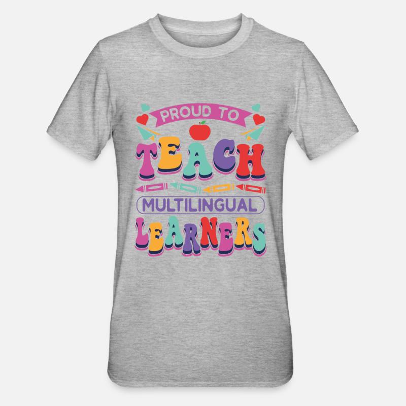 ESL Professeur d’anglais multilingue pour - T-shirt polycoton Unisexe - gris chiné