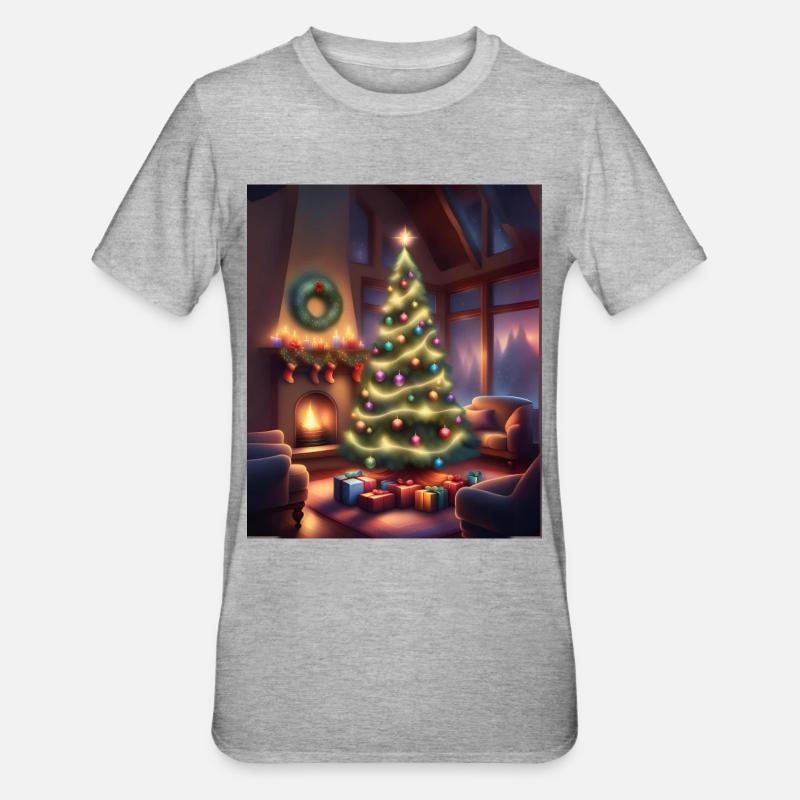 Heiligabend - Unisex Polycotton T-Shirt - Grau meliert