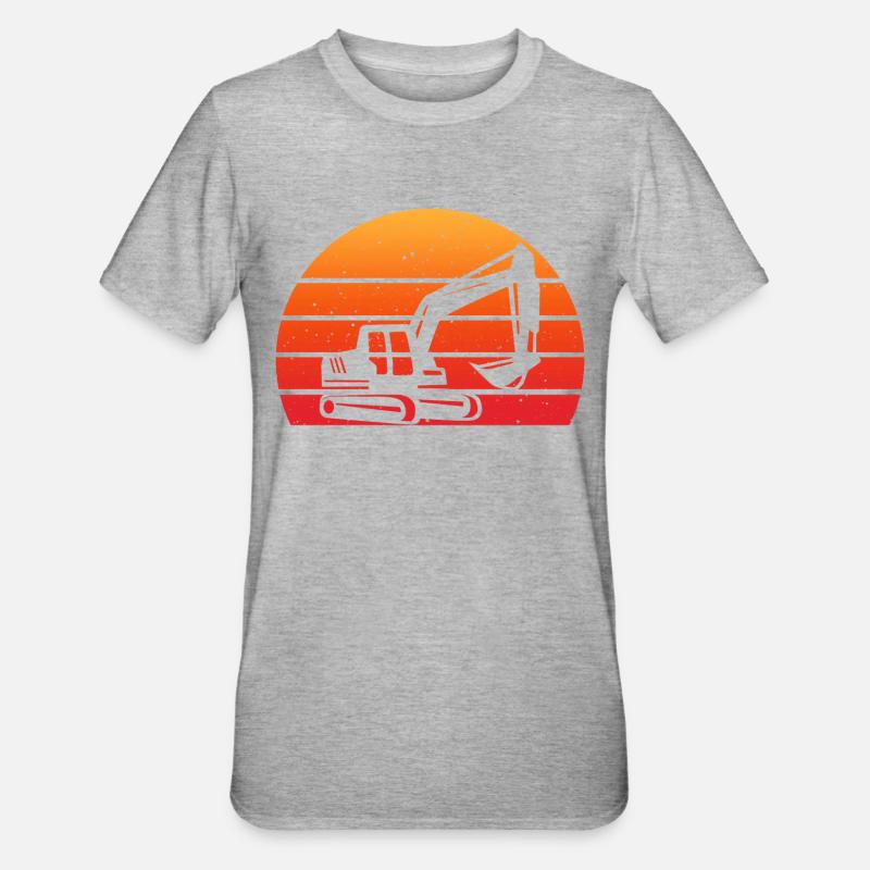 Baggerbagger - Unisex Polycotton T-Shirt - Grau meliert