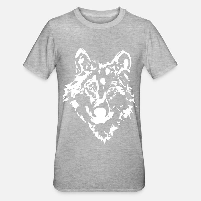 Wolf Sketch Drawing - Unisex Polycotton T-Shirt - heather grey
