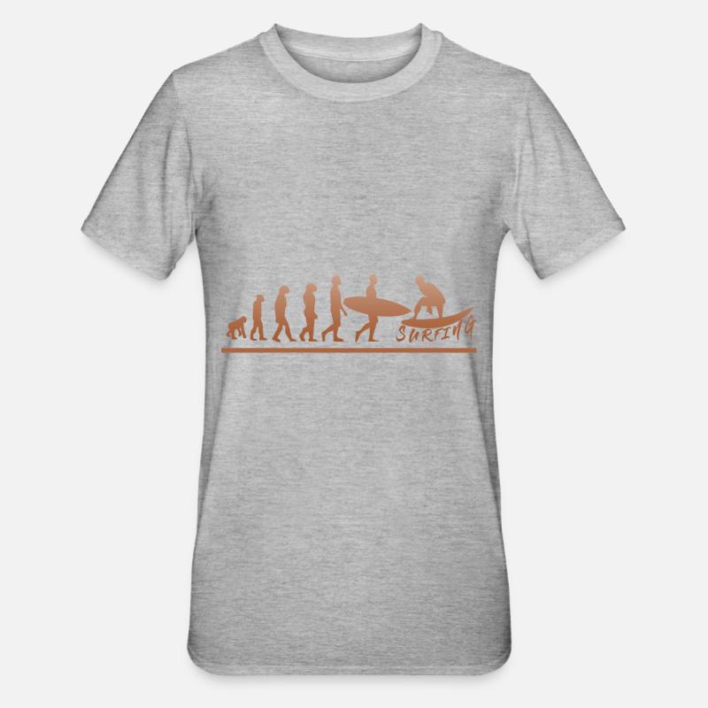 Surfer jusqu'à l'évolution - Surfer jusqu'à l'évolution - T-shirt polycoton Unisexe - gris chiné