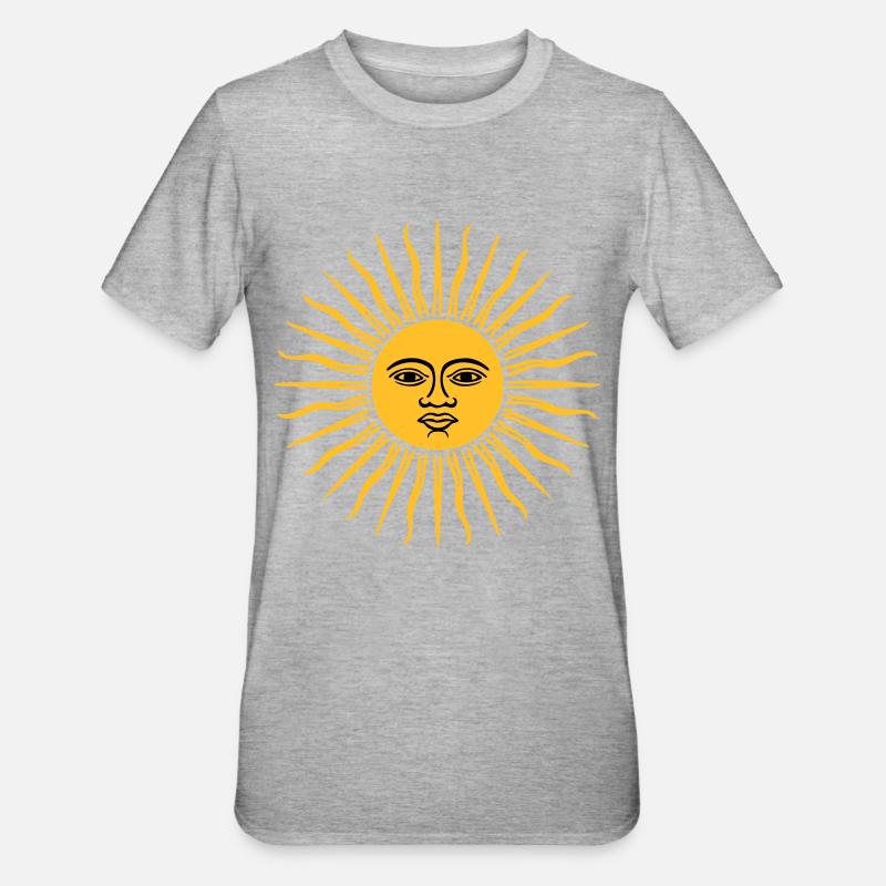 soleil argentine sol de Mayo argentin - T-shirt polycoton Unisexe - gris chiné