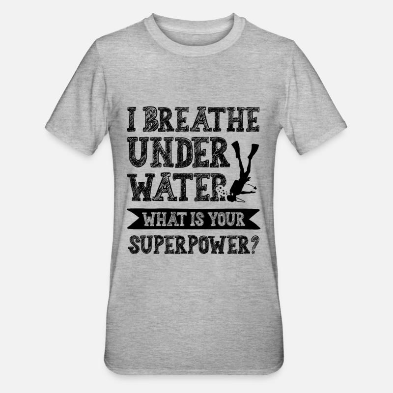 Superpuissance de plongée - T-shirt polycoton Unisexe - gris chiné