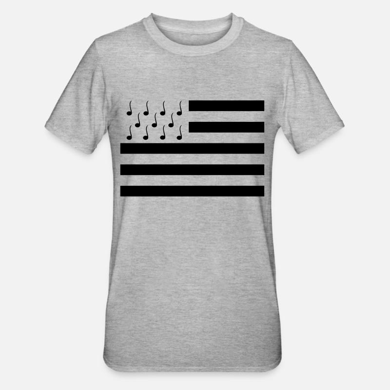 Drapeau Bretagne musique - T-shirt polycoton Unisexe - gris chiné