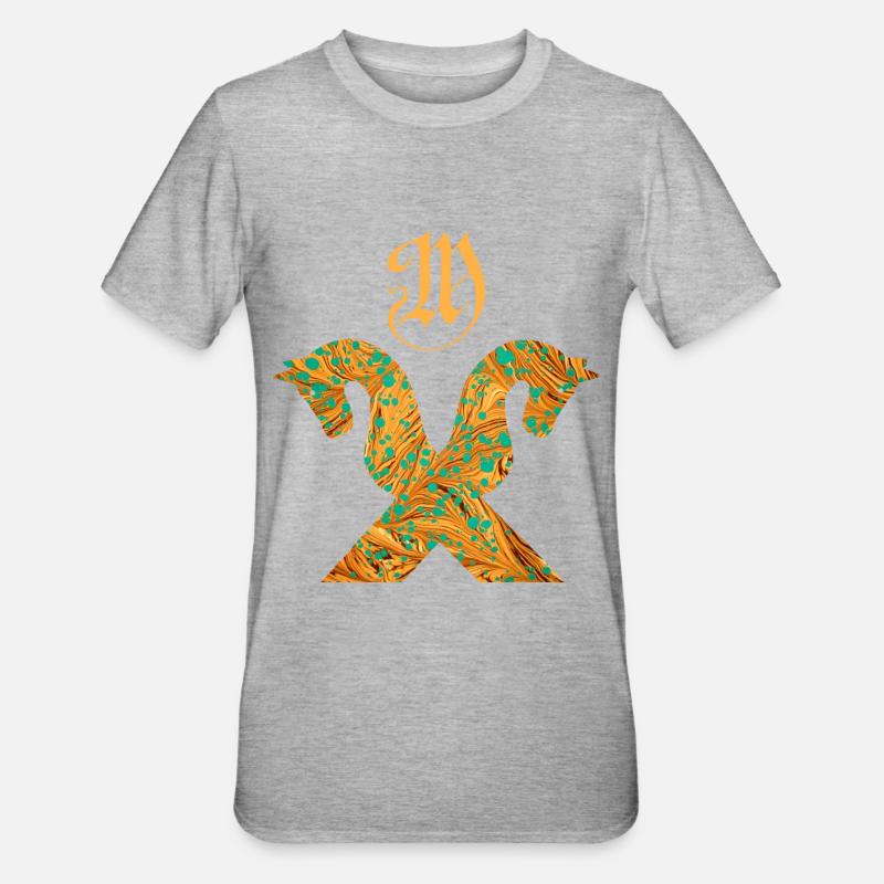 pferdegiebel e 95 m - Unisex Polycotton T-Shirt - Grau meliert