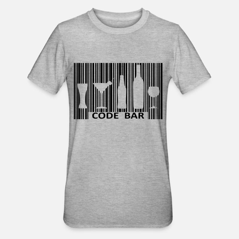 Code bar - T-shirt polycoton Unisexe - gris chiné