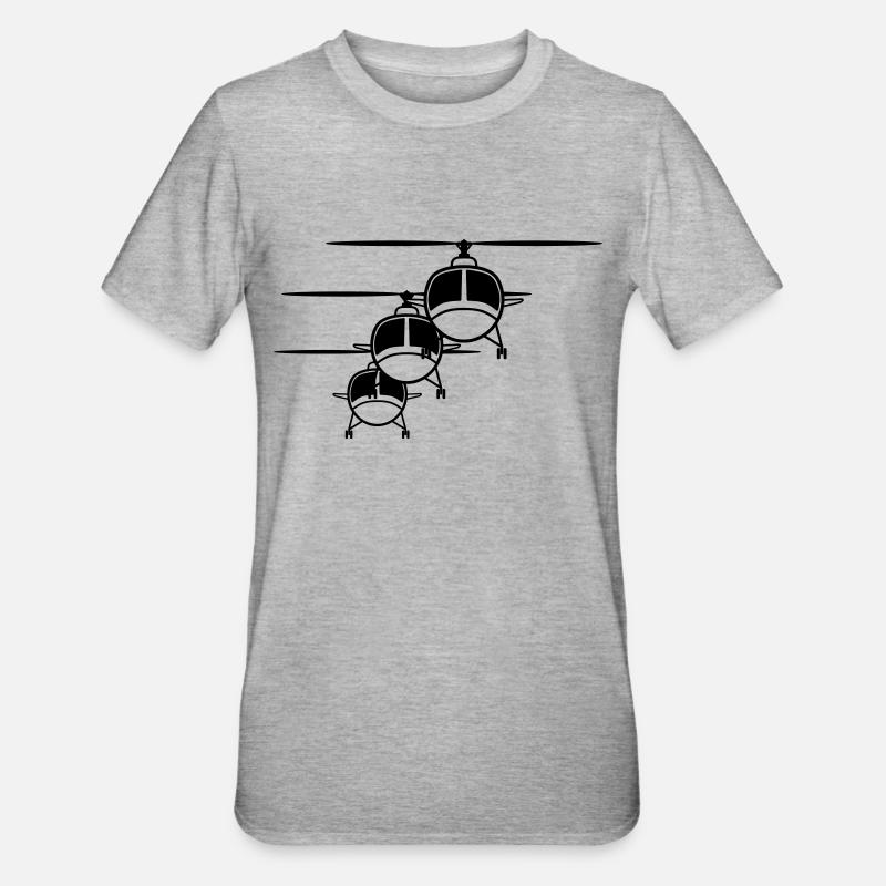 Formation hélicoptère hélicoptère - T-shirt polycoton Unisexe - gris chiné