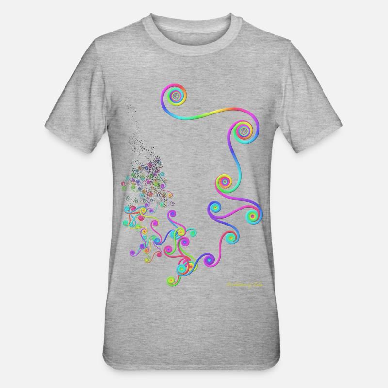 Evolution de Zeta - très colorée et au format 3: 2 - T-shirt polycoton Unisexe - gris chiné