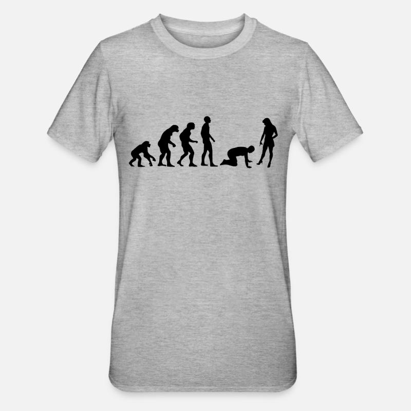 Evolution man - Unisex Polycotton T-Shirt - heather grey