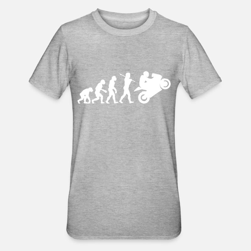 motorcycle evolution - Unisex Polycotton T-Shirt - heather grey