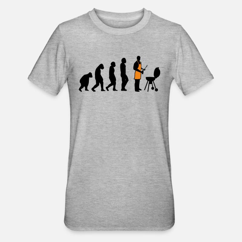 EVOLUTION BARBECUE - T-shirt polycoton Unisexe - gris chiné