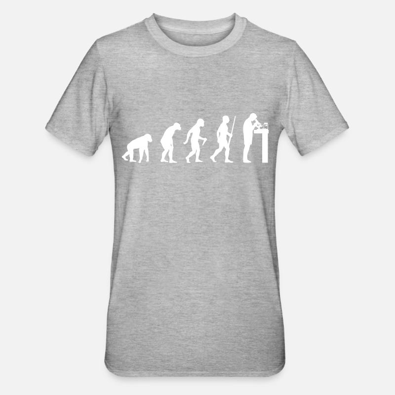 Biologe Evolution - Unisex Polycotton T-Shirt - Grau meliert