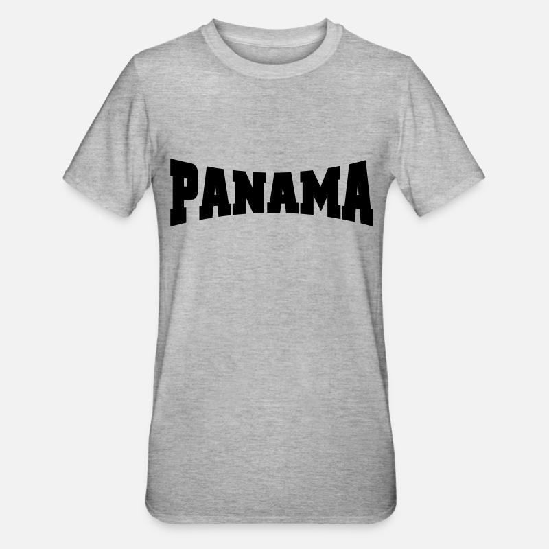 Panama lettrage - T-shirt polycoton Unisexe - gris chiné