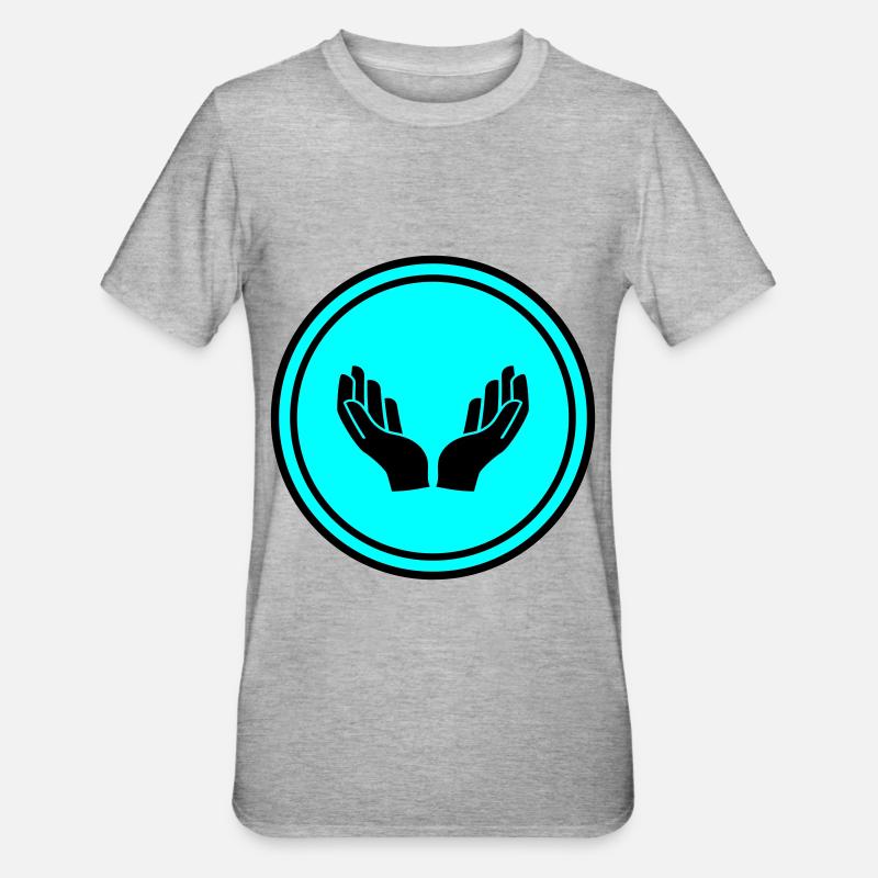 Icône d’icône de mains - T-shirt polycoton Unisexe - gris chiné