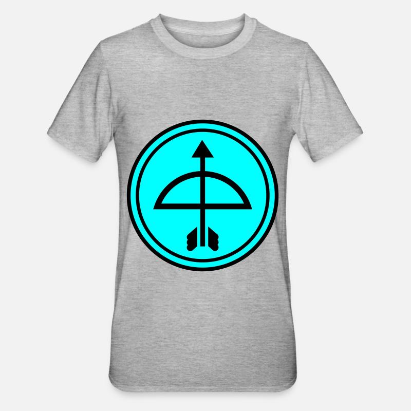 Pfeil und Bogen - Unisex Polycotton T-Shirt - Grau meliert
