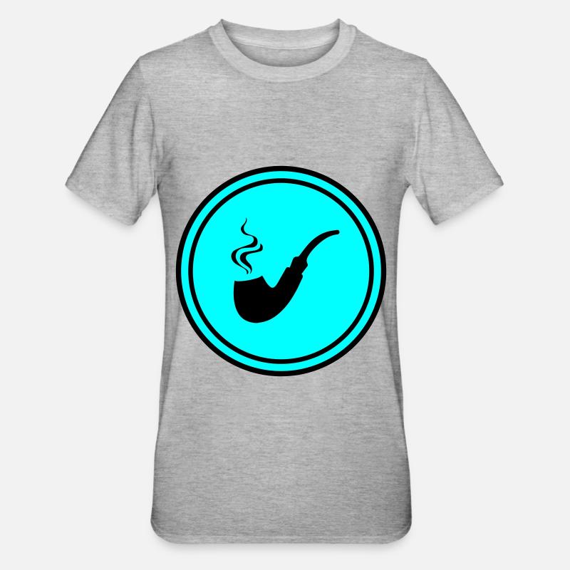 Fumer une pipe - T-shirt polycoton Unisexe - gris chiné