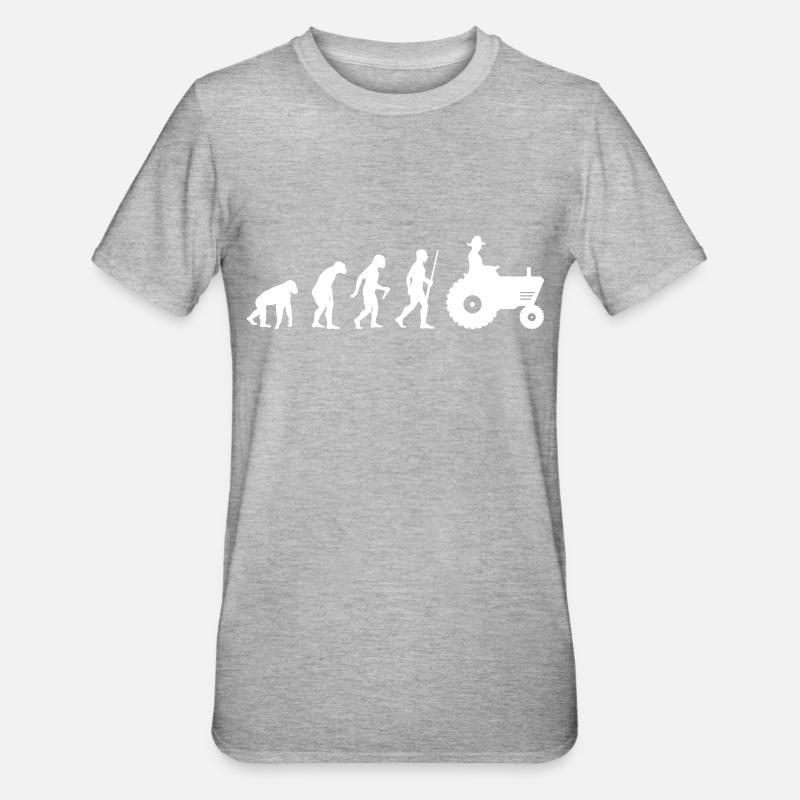 Farmer Evolution - Unisex Polycotton T-Shirt - Grau meliert