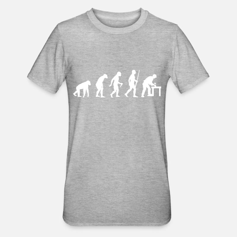 L'évolution des menuisiers - T-shirt polycoton Unisexe - gris chiné