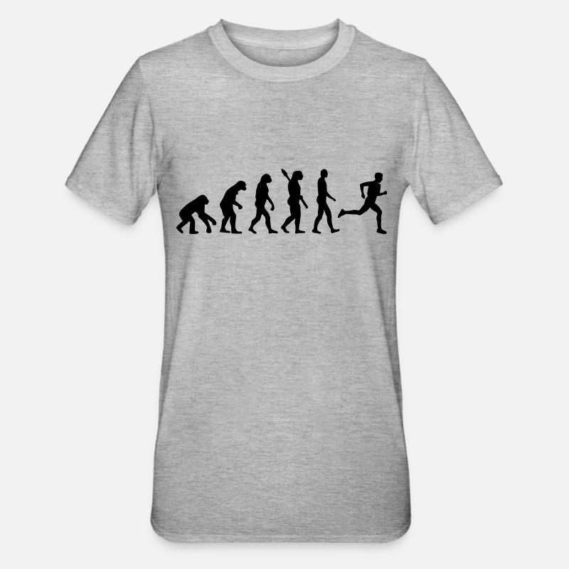 Évolution courir - T-shirt polycoton Unisexe - gris chiné