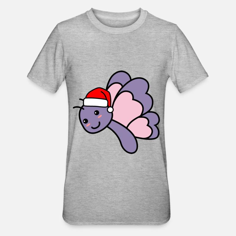 Butterfly Comic Noël Noël - T-shirt polycoton Unisexe - gris chiné