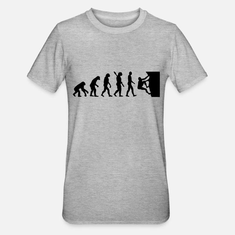 Evolution climbing - Unisex Polycotton T-Shirt - heather grey