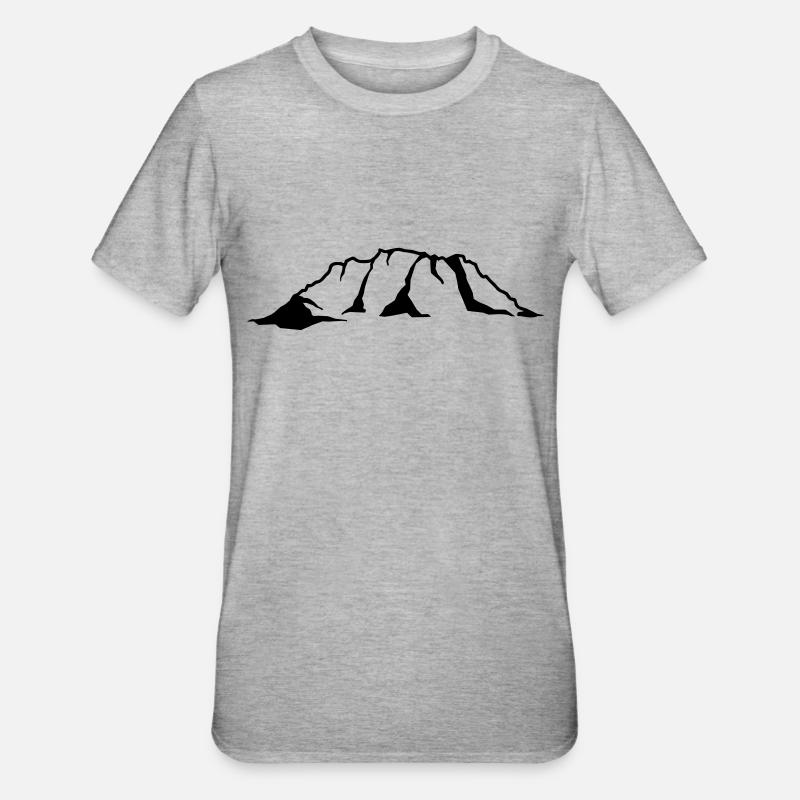 Zugspitze - Unisex Polycotton T-Shirt - Grau meliert