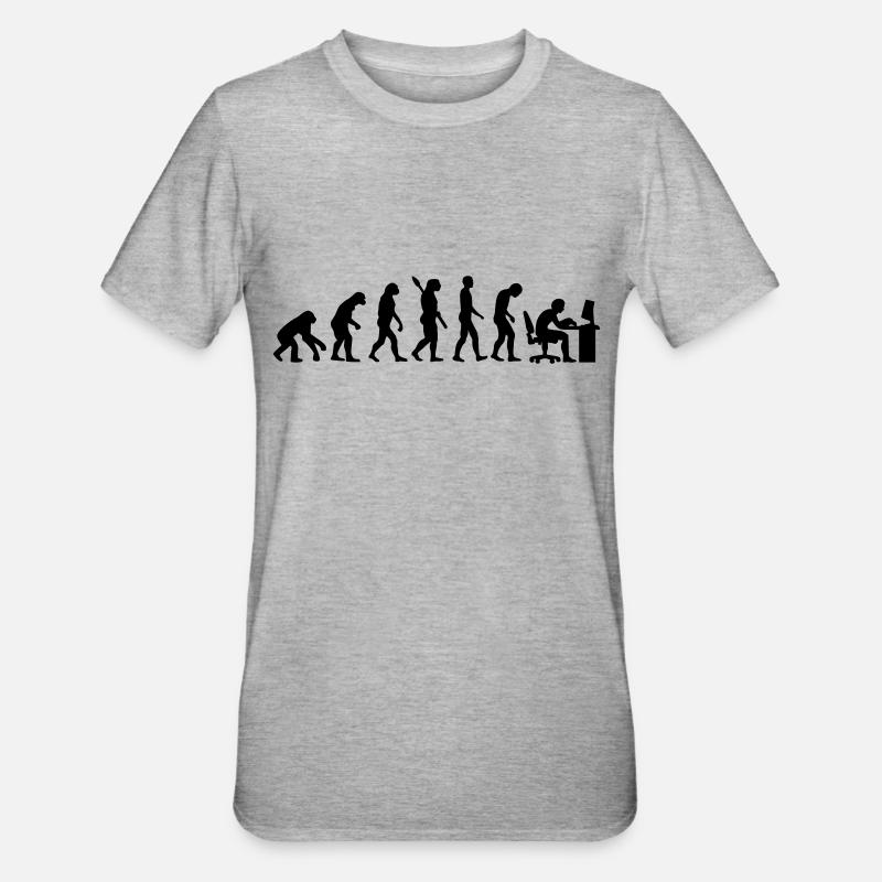 Evolution computer - Unisex Polycotton T-Shirt - heather grey