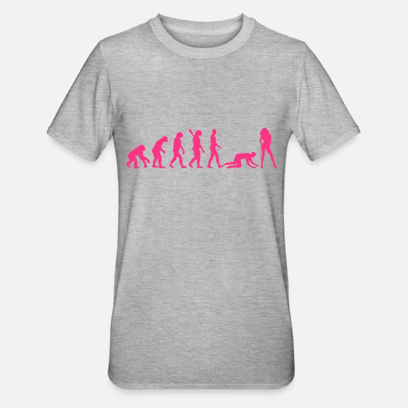 Evolution Ehe - Unisex Polycotton T-Shirt - Grau meliert
