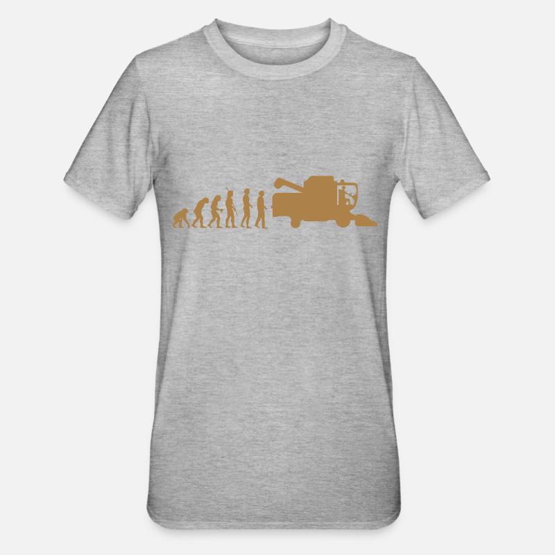 evolution_thresher_g1 - T-shirt polycoton Unisexe - gris chiné